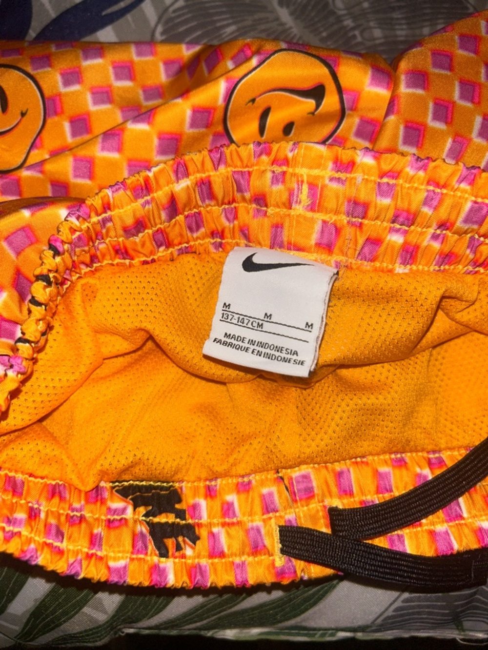 Nike Kids Orange & Pink Smiley-Print Swim Trunks - Picture 2 of 4